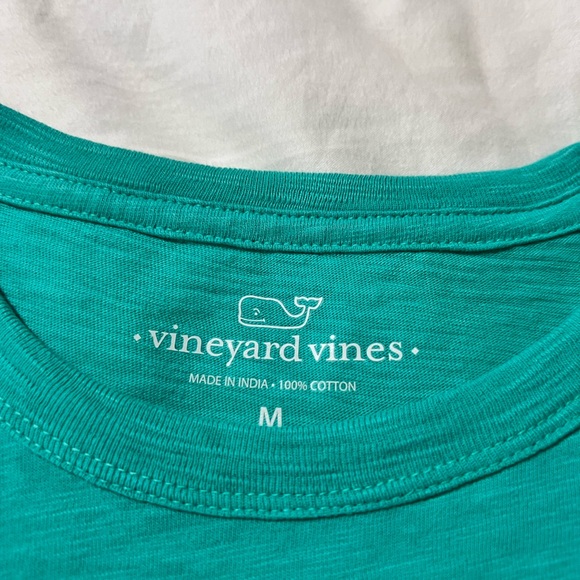Vineyard Vines Teal Tee with Whale Logo - Picture 2 of 3